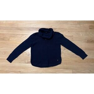 Lauren Ralph Lauren Navy Blue Ribbed Turtleneck Sweater Size L Cotton